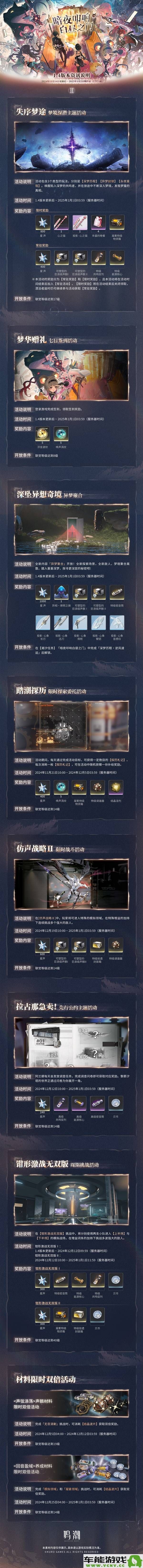 鸣潮1.4版本更新维护公告及内容预告说明